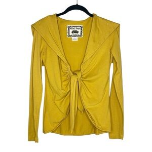 Effie’s Heart Golden Yellow Tie Front Sailor Collar Cardigan size Small